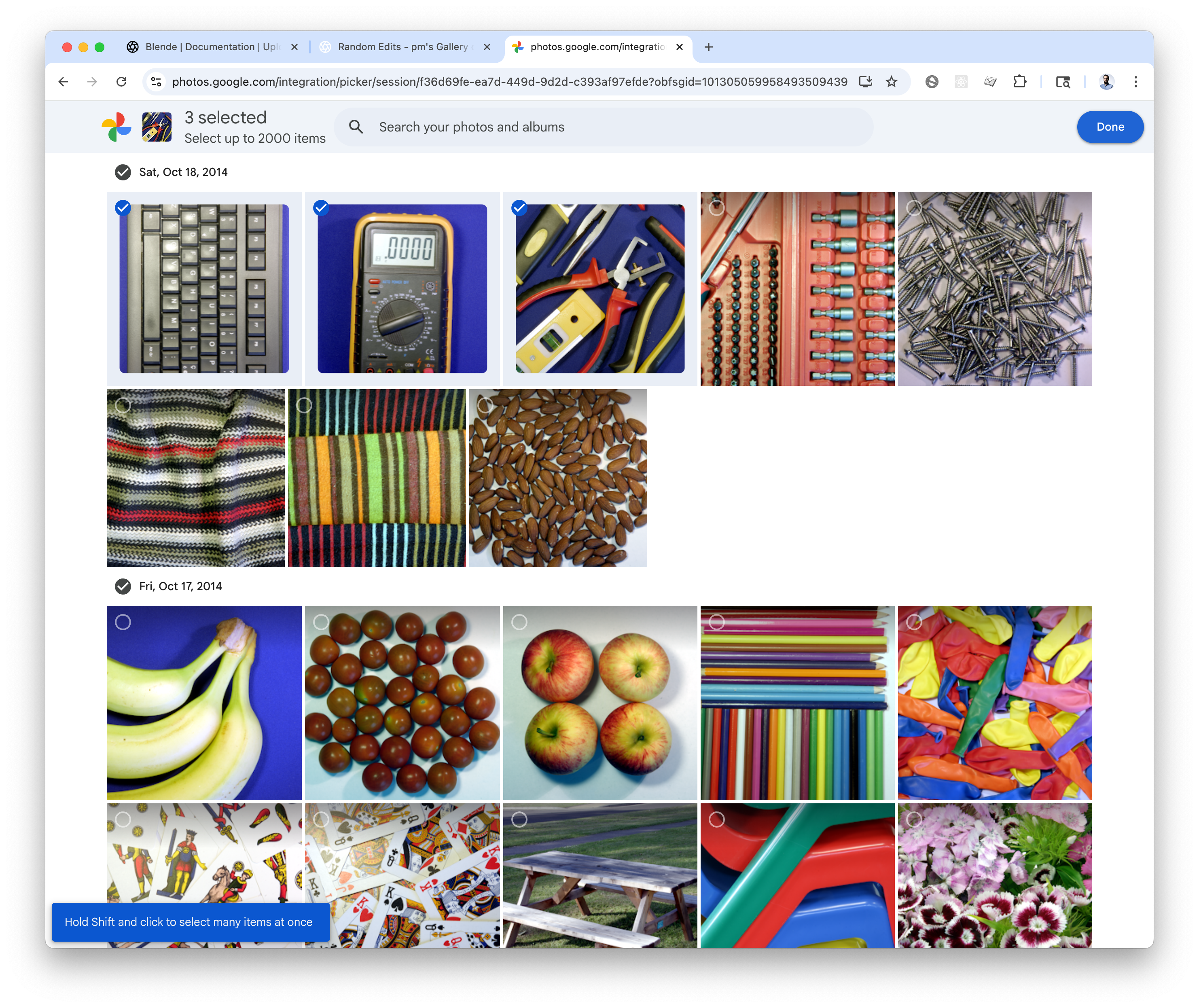 Google Photos Selection